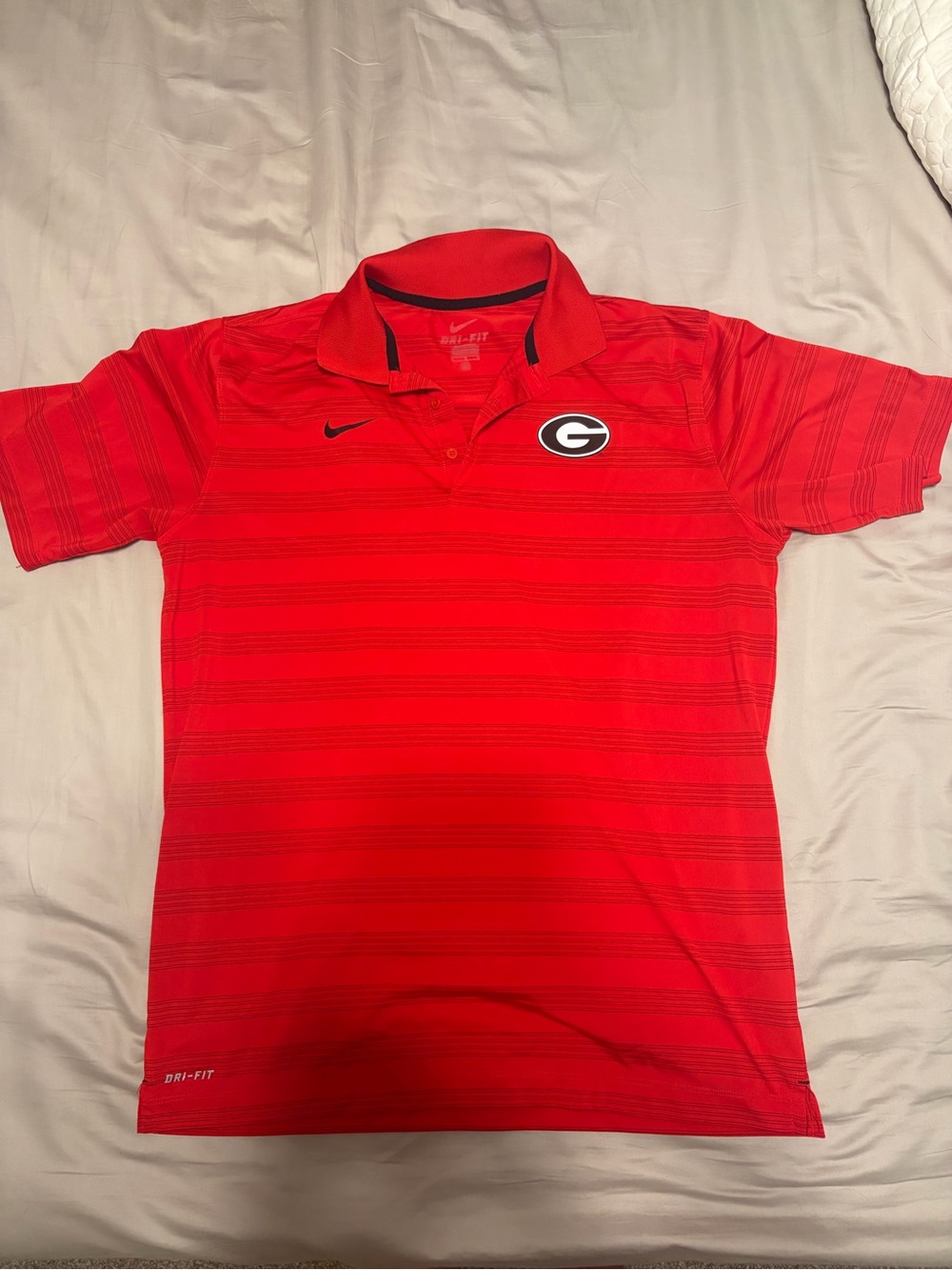 Nike Red Georgia Bulldogs Polo with Subtle Stripe